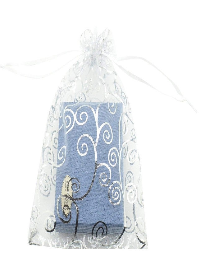 SUNGULF 50pcs Organza Pouch Bag Drawstring 6"x8" Strong Gift Candy Bag Jewelry Party Wedding Favor (Silver White) - Image 2